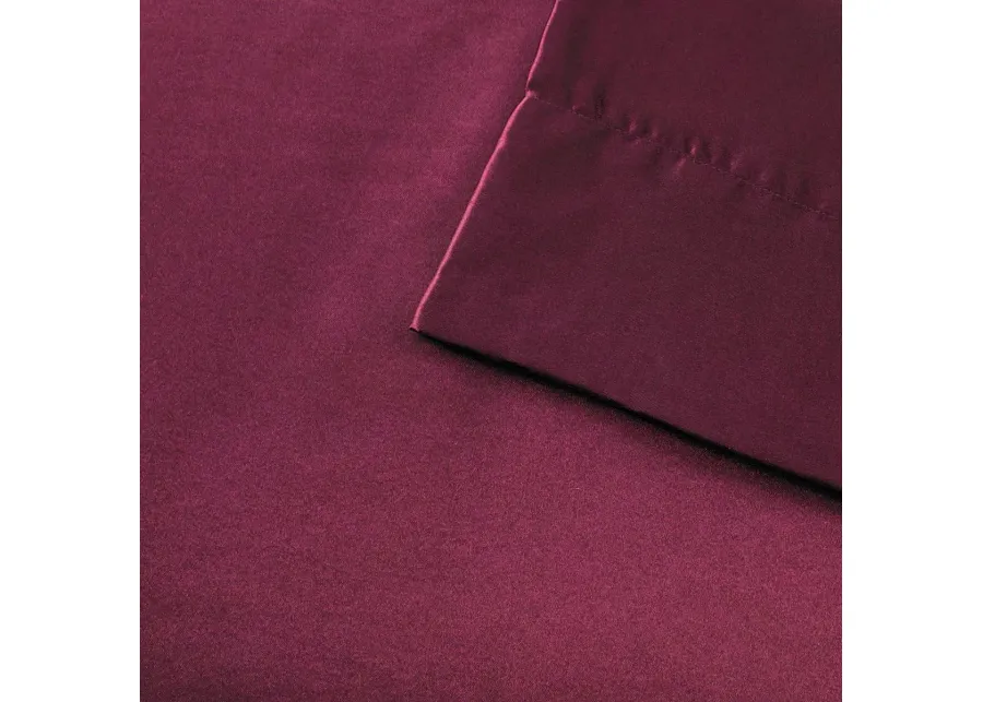 Olliix by Madison Park Essentials 6 Piece Purple Full Satin Wrinkle-Free Luxurious 6-Piece Sheet Set