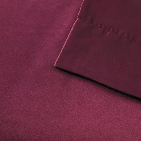 Olliix by Madison Park Essentials 6 Piece Purple Full Satin Wrinkle-Free Luxurious 6-Piece Sheet Set