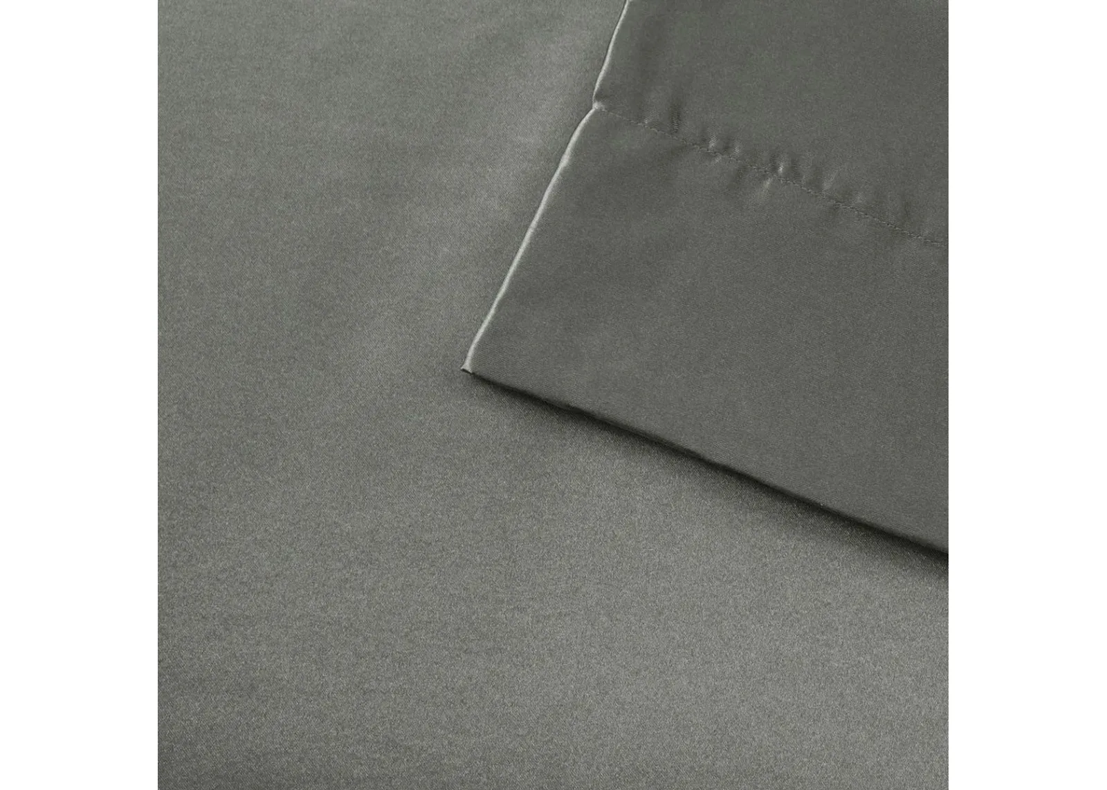 Olliix by Madison Park Essentials 6-Piece Grey Full Satin Wrinkle-Free Luxurious Sheet Set