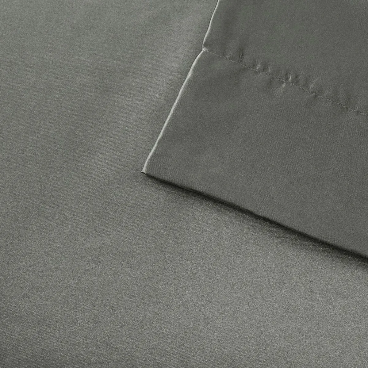 Olliix by Madison Park Essentials 6-Piece Grey Full Satin Wrinkle-Free Luxurious Sheet Set