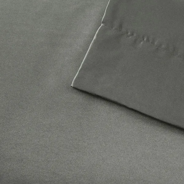 Olliix by Madison Park Essentials 6-Piece Grey King Satin Wrinkle-Free Luxurious Sheet Set