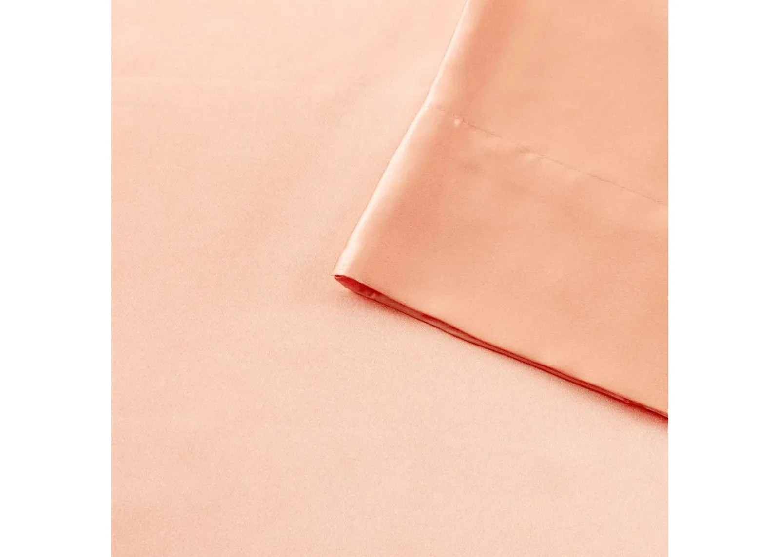 Olliix by Madison Park Essentials 6-Piece Blush Full Satin Wrinkle-Free Luxurious Sheet Set