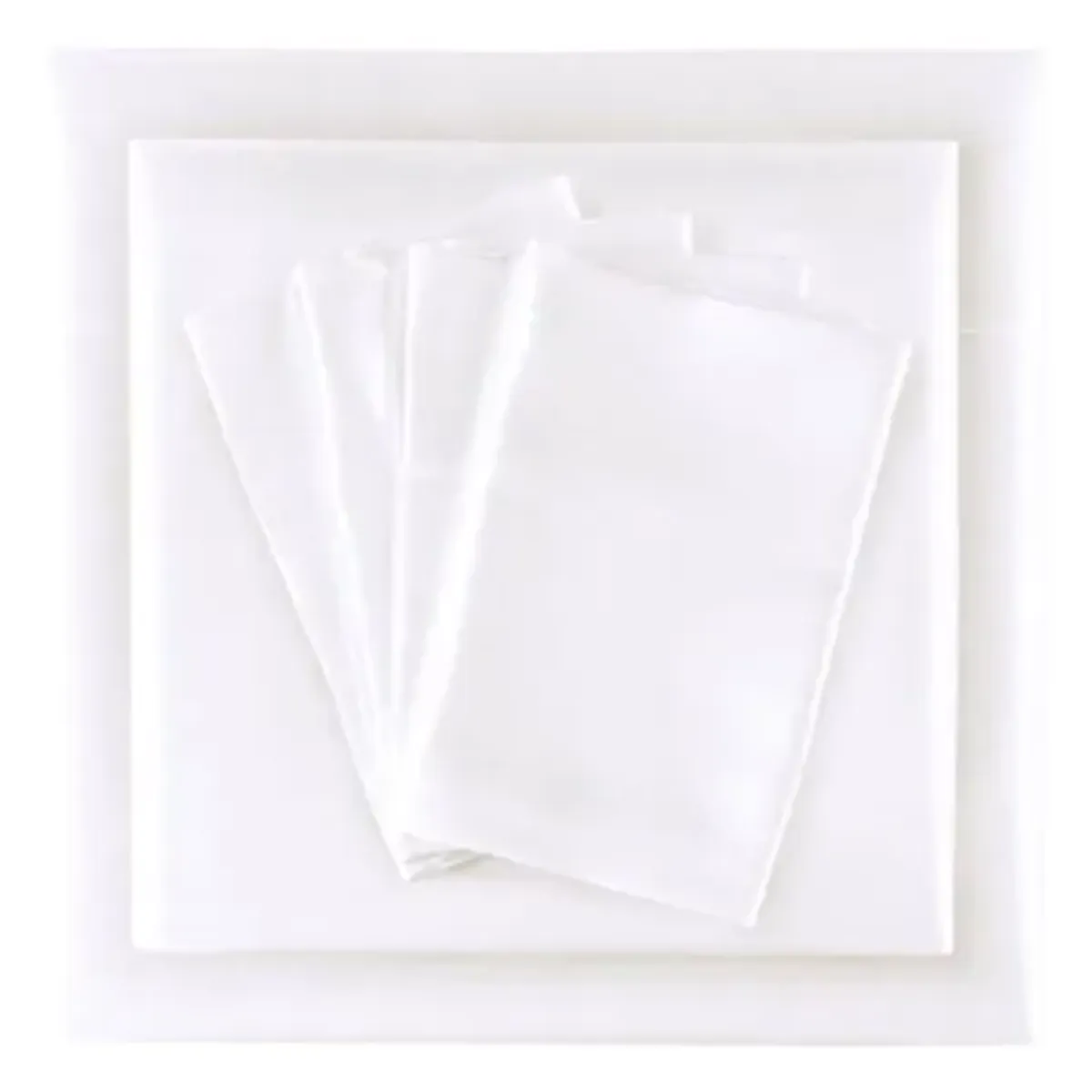 Olliix by Madison Park Essentials Satin 6 Pieces White Full Wrinkle-Free Luxurious Sheet Set