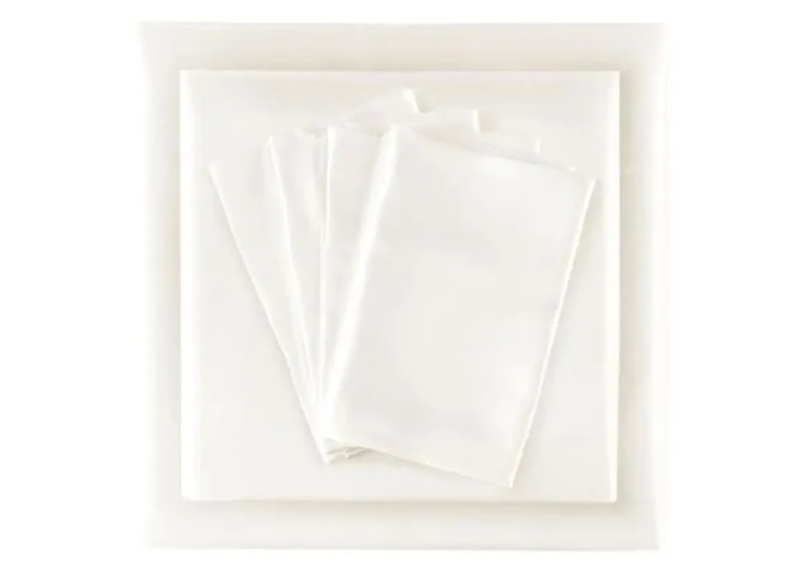 Olliix by Madison Park Essentials Satin 6 Pieces Ivory Full Wrinkle-Free Luxurious Sheet Set