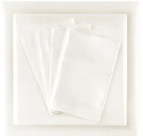 Olliix by Madison Park Essentials Satin 6 Pieces Ivory Queen Wrinkle-Free Luxurious Sheet Set