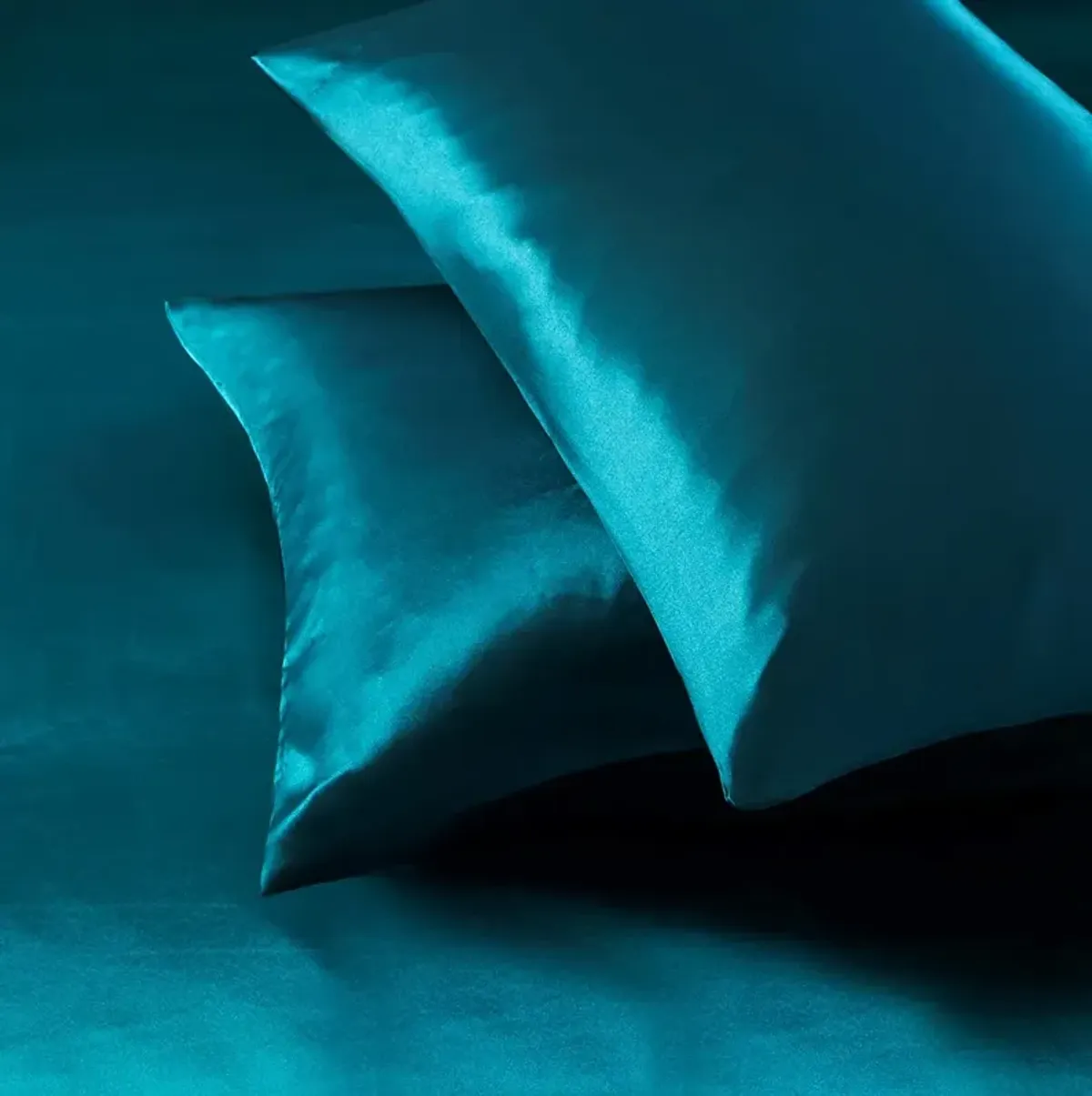 Olliix by Madison Park Essentials Teal 2 Pack of Standard Satin Pillowcases