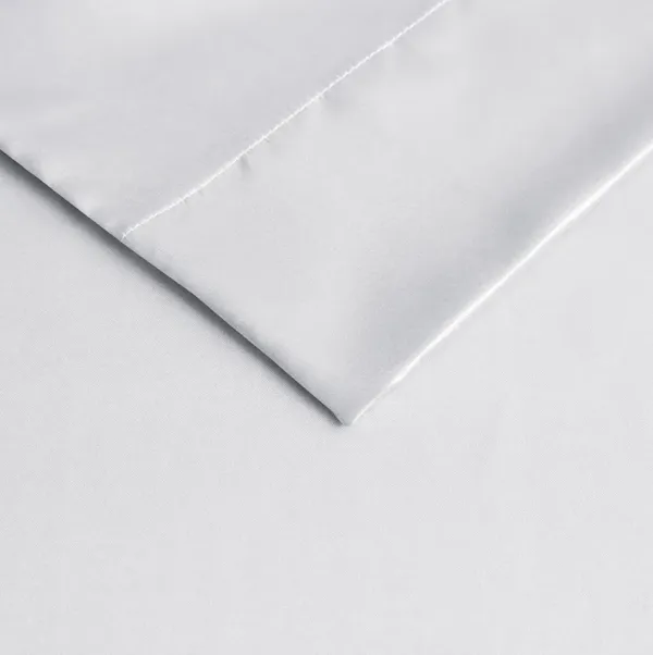 Olliix by Madison Park Essentials Satin 2-Piece White King Pillow Case