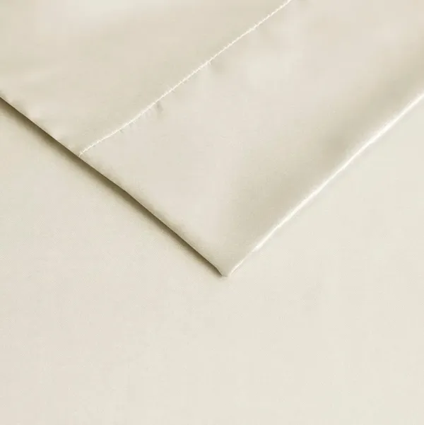 Olliix by Madison Park Essentials Satin 2-Piece Ivory Standard Pillow Case