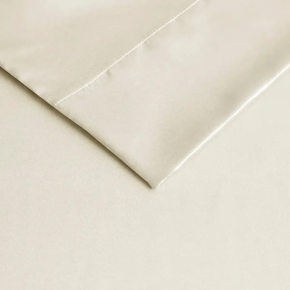 Olliix by Madison Park Essentials Satin 2-Piece Ivory King Pillow Case