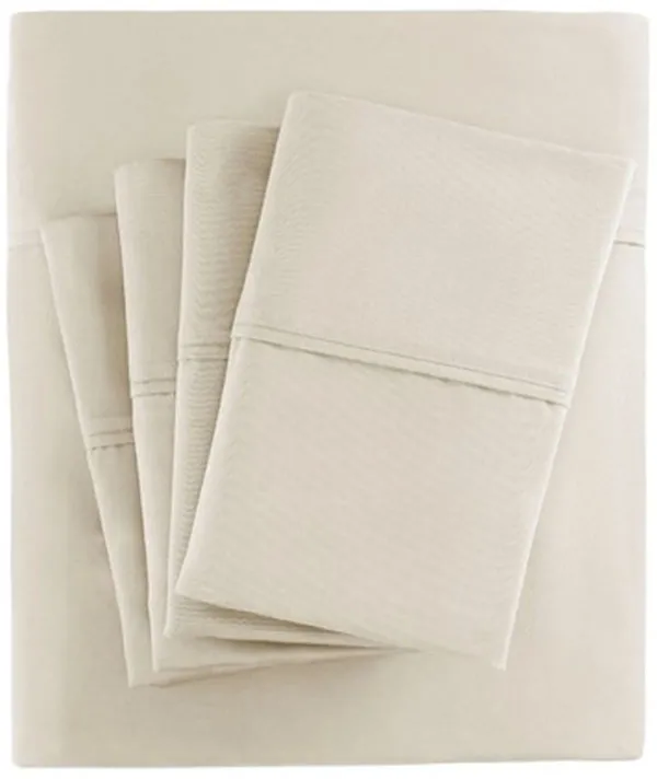 Olliix by Madison Park 6 Piece Ivory Queen 800 Thread Count Cotton Rich Sateen Sheet Set