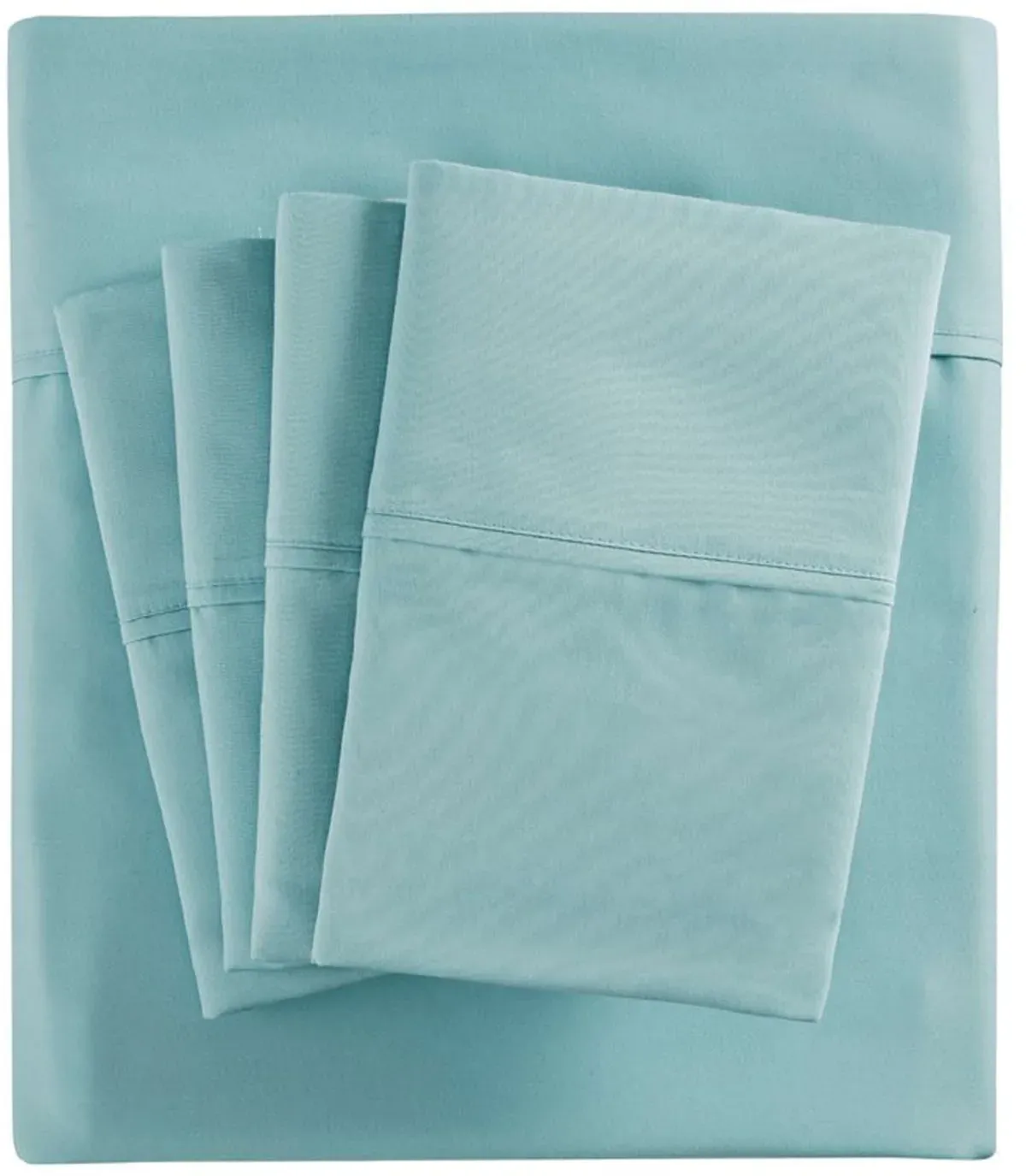 Olliix by Madison Park 6 Piece Aqua King 800 Thread Count Cotton Rich Sateen Sheet Set