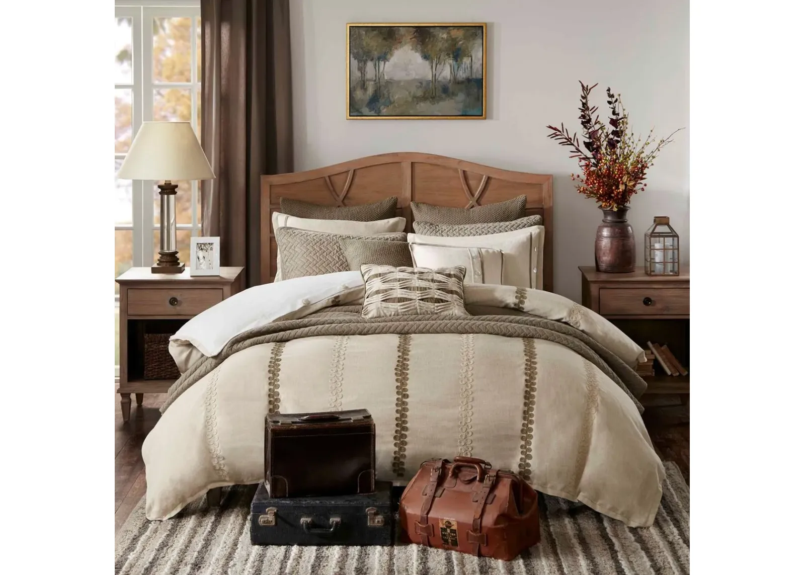 Olliix by Madison Park Signature Linen Queen Chateau Comforter Set