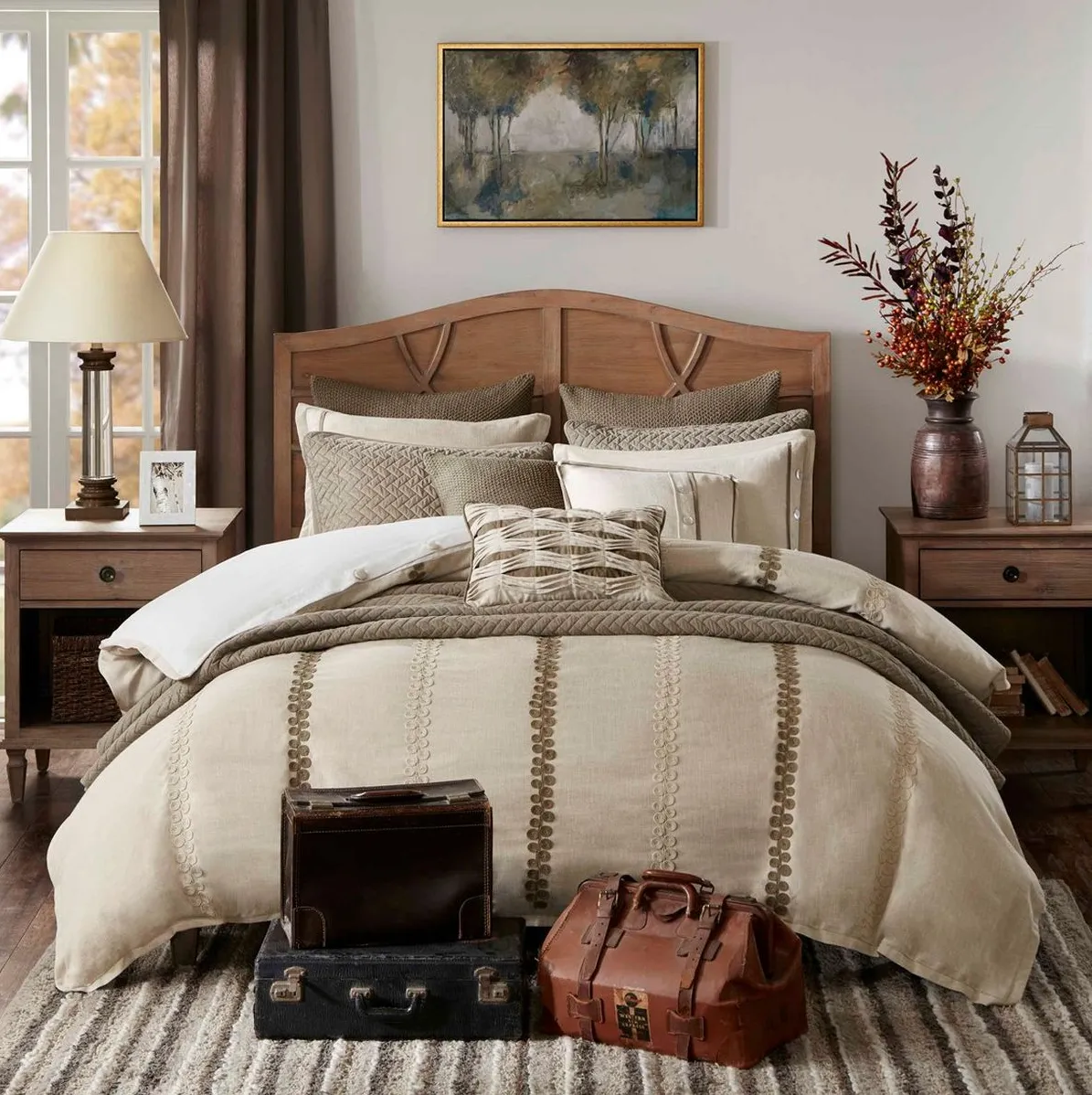 Olliix by Madison Park Signature Linen Queen Chateau Comforter Set