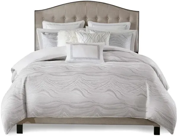 Olliix by Madison Park Signature White King Hollywood Glam Comforter Set
