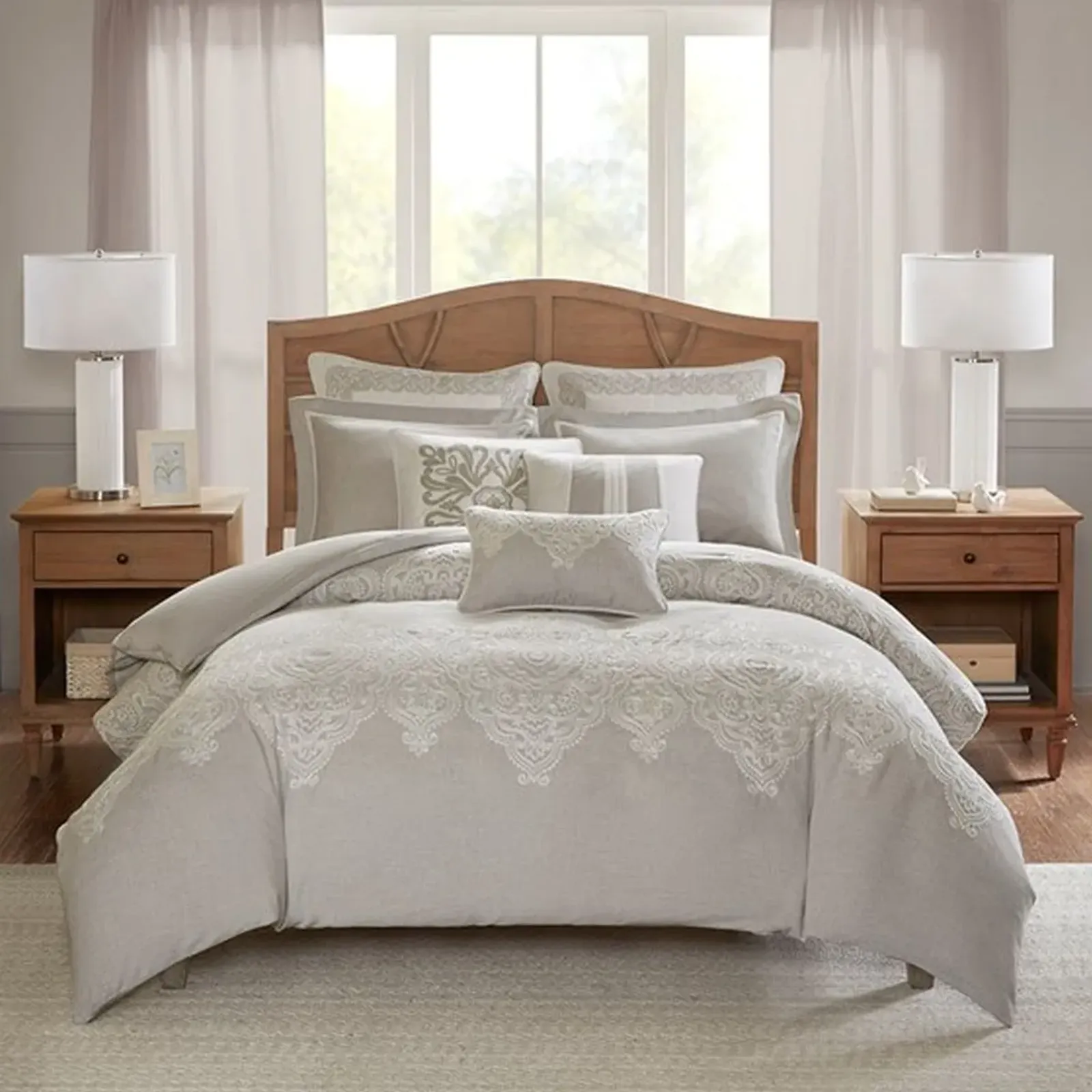 Olliix by Madison Park Signature Natural King Barely There Comforter Set