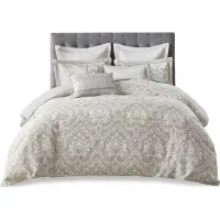 Olliix by Madison Park Signature Manor Grey Queen Comforter Set