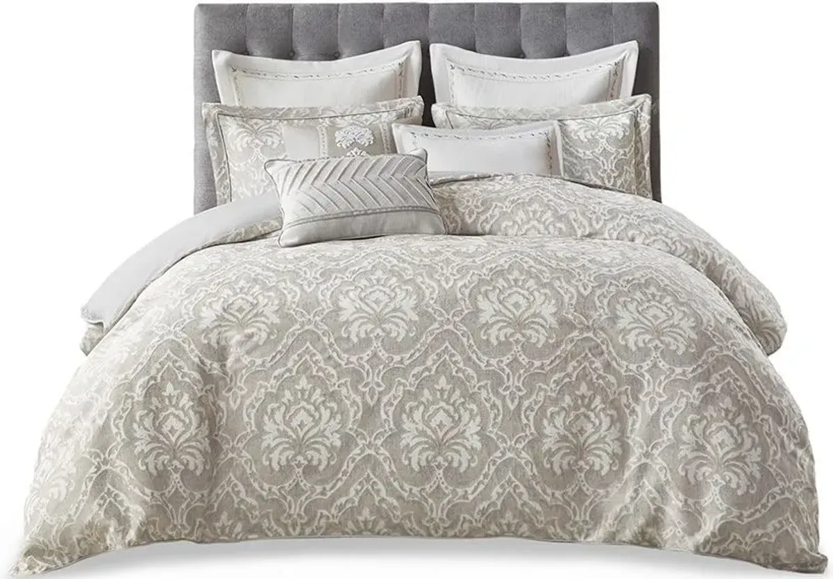 Olliix by Madison Park Signature Manor Grey Queen Comforter Set