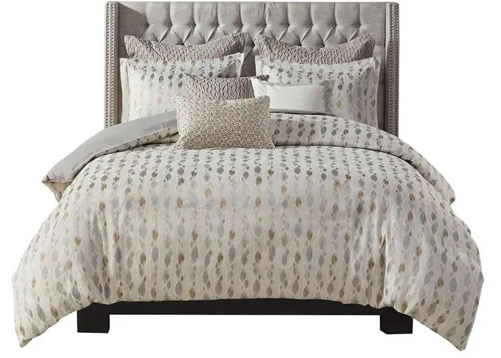 Olliix by Madison Park Signature Sanctuary Taupe/Gold Queen Comforter Set