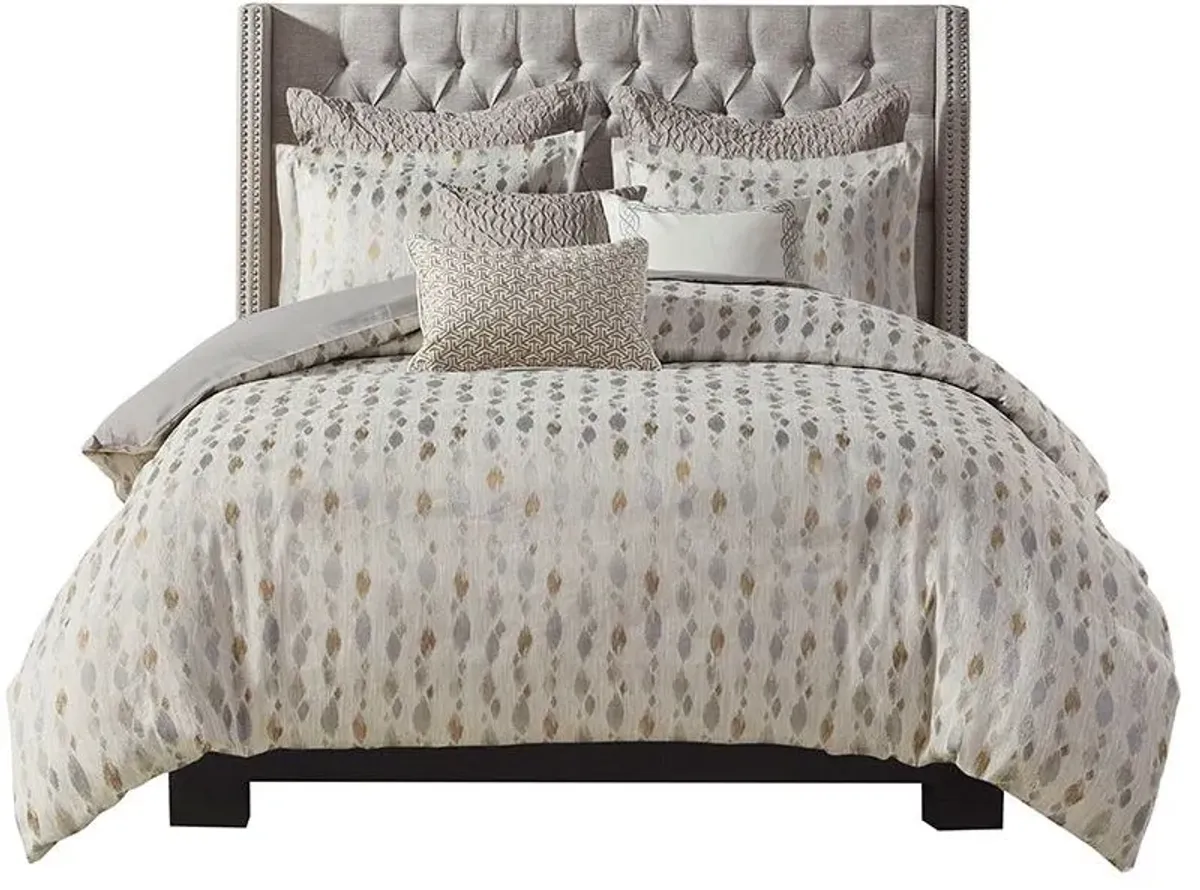 Olliix by Madison Park Signature Sanctuary Taupe/Gold Queen Comforter Set