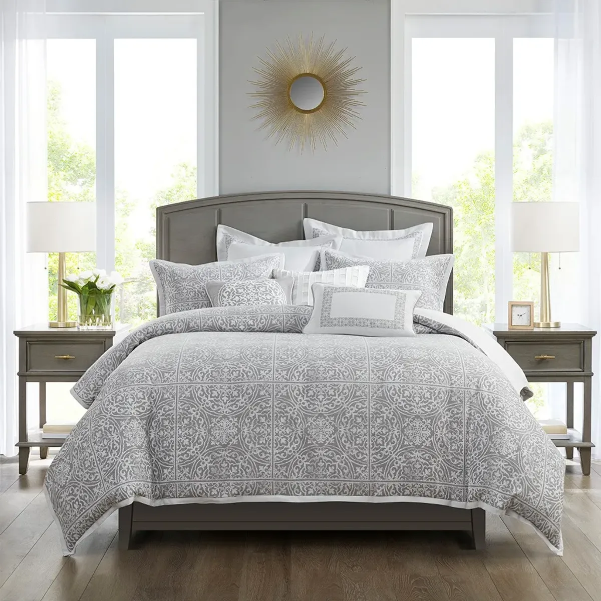 Olliix by Madison Park Signature Windham Grey Queen Jacquard Comforter Set