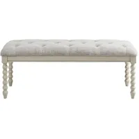 Olliix by Madison Park Signature Beckett Light Grey/Natural Tufted Accent Bench