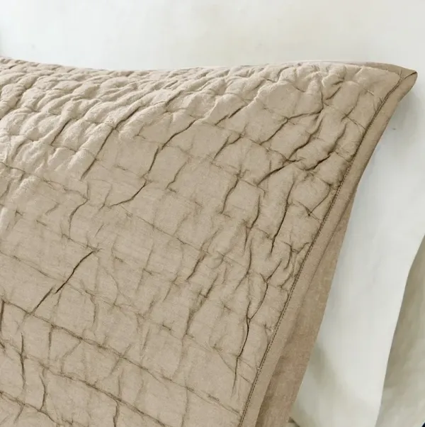Olliix by Madison Park Signature Serene Linen Full/Queen Cotton Hand Quilted Coverlet Set