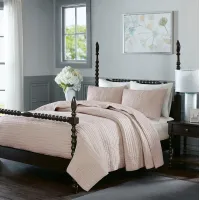 Olliix by Madison Park Signature Serene Blush Full/Queen Cotton Hand Quilted Coverlet Set