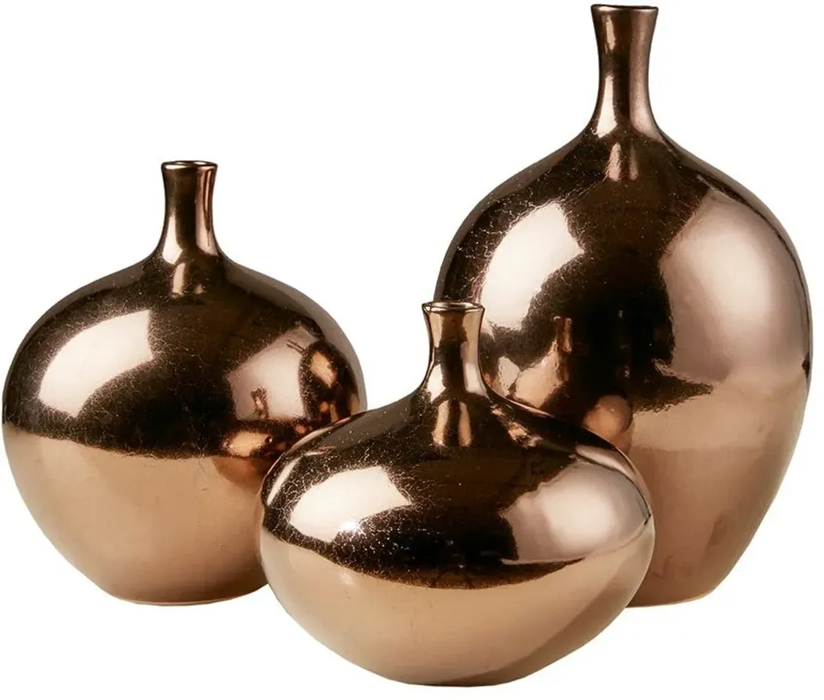 Olliix by Madison Park Signature Bronze Set of 3 Ansen Metallic Vases