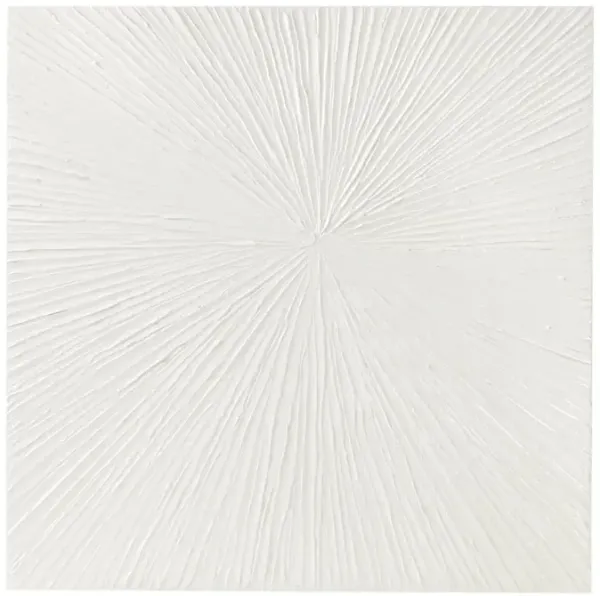 Olliix by Madison Park Sunburst White 100% Hand Painted Dimensional Resin Wall Décor