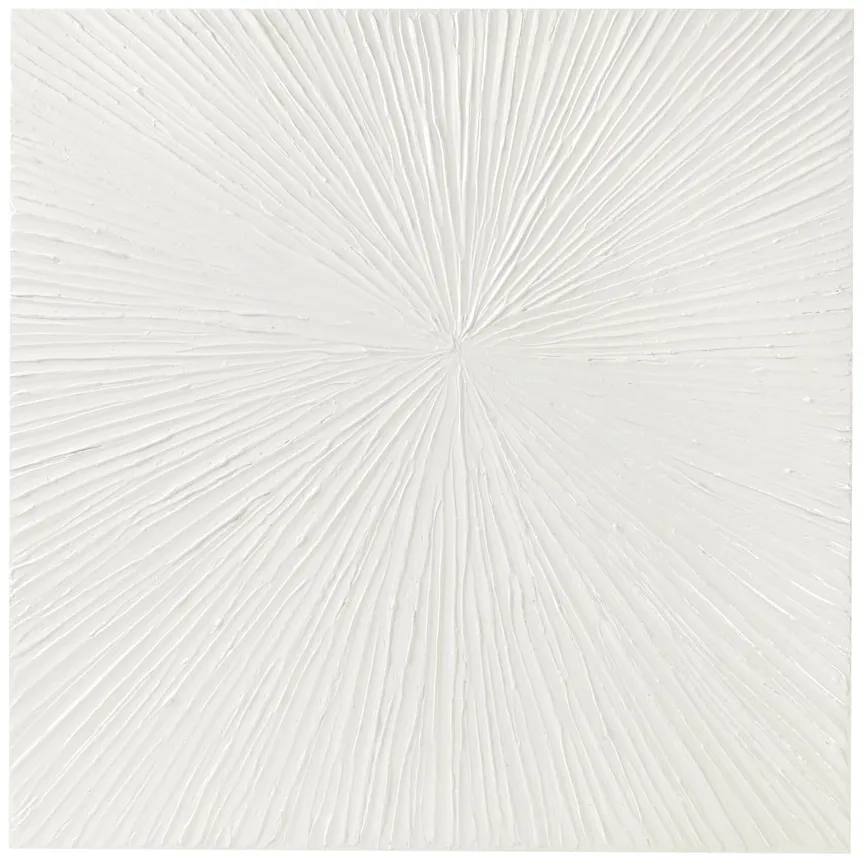 Olliix by Madison Park Sunburst White 100% Hand Painted Dimensional Resin Wall Décor