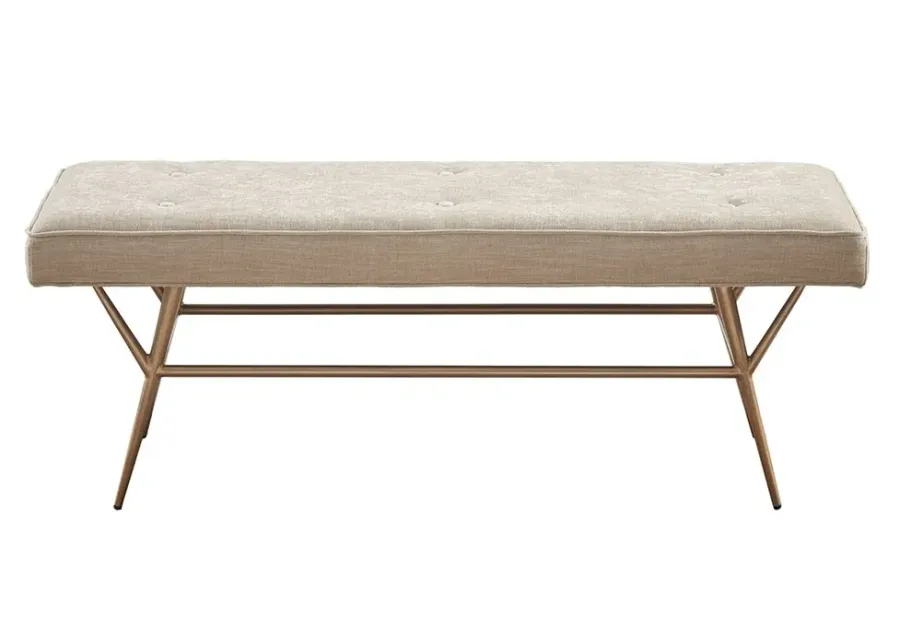 Olliix by Martha Stewart Tinsley Light Tan Accent Bench