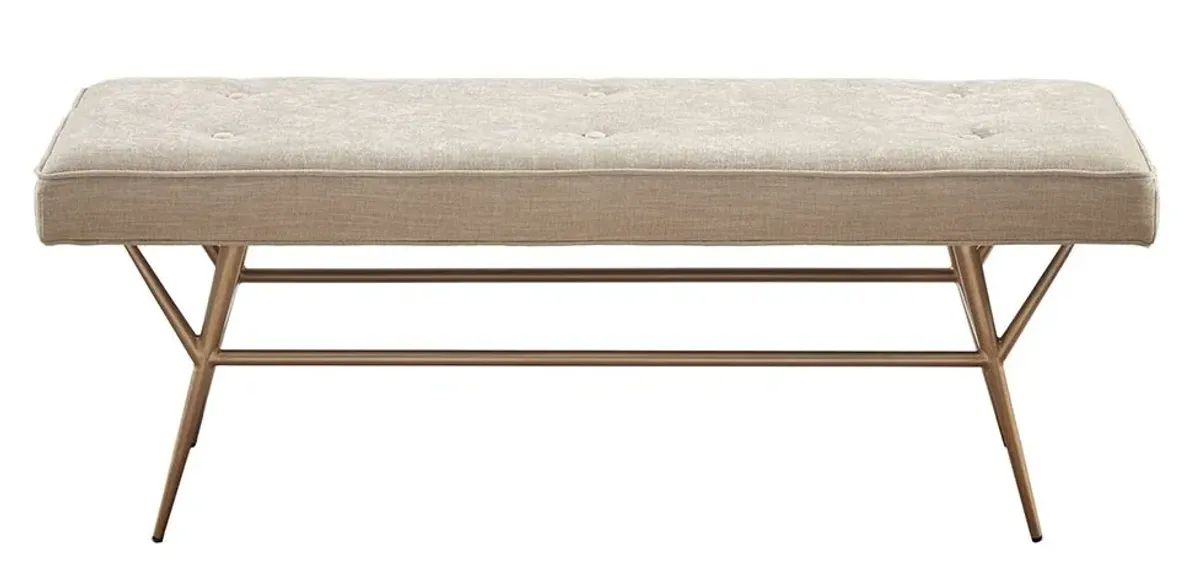 Olliix by Martha Stewart Tinsley Light Tan Accent Bench