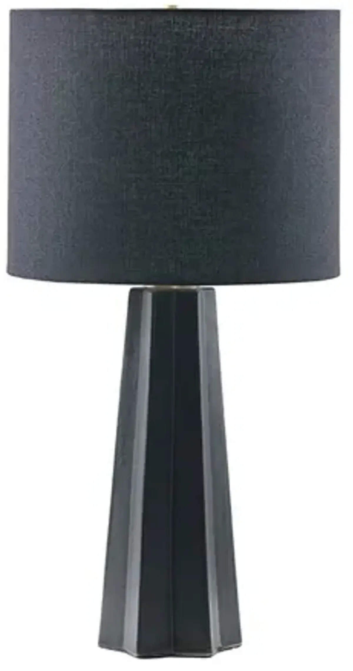 Olliix by Martha Stewart Athena Black  Ceramic Ribbed 22" Table Lamp