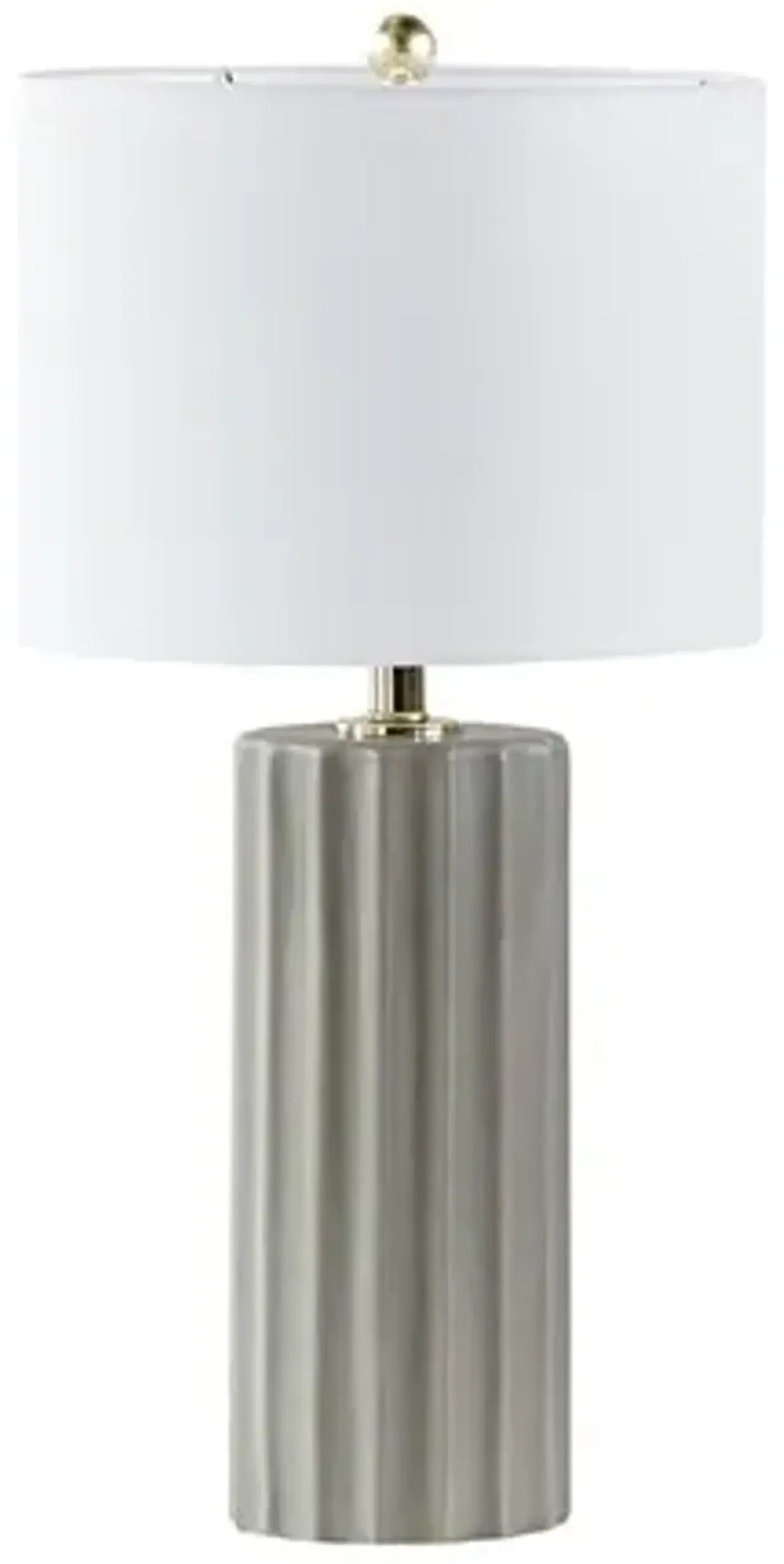 Olliix by Martha Stewart Glendale 27" Grey Ceramic Ribbed Table Lamp