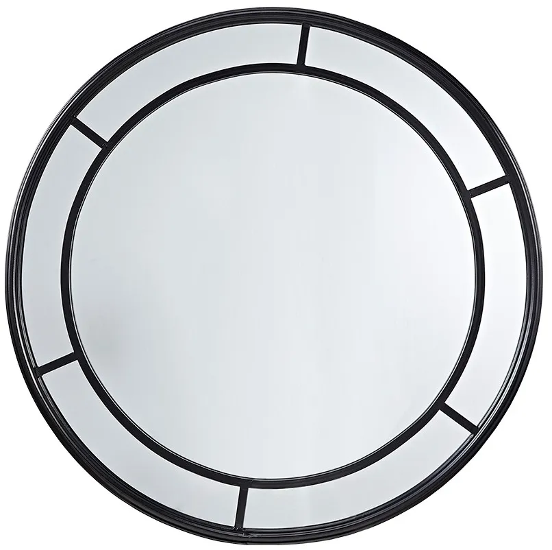 Olliix by Martha Stewart Katonah Black Round Framed Décor Wall Mirror