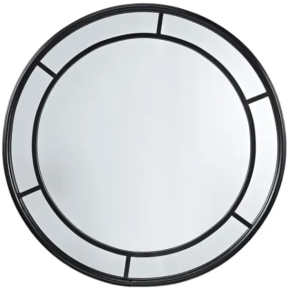 Olliix by Martha Stewart Katonah Black Round Framed Décor Wall Mirror
