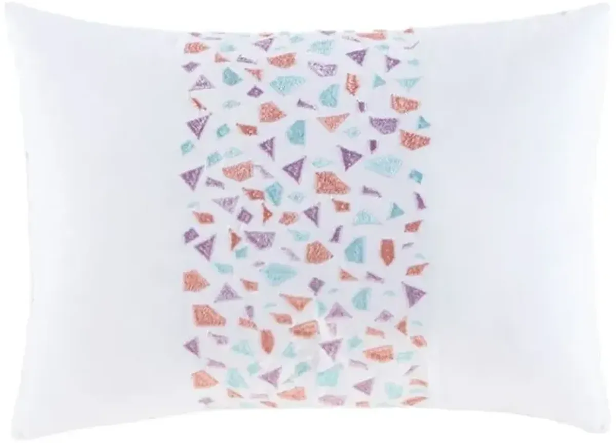 Olliix by Mi Zone Glimmer Aqua Full/Queen Metallic Glitter Printed Reversible Comforter Set