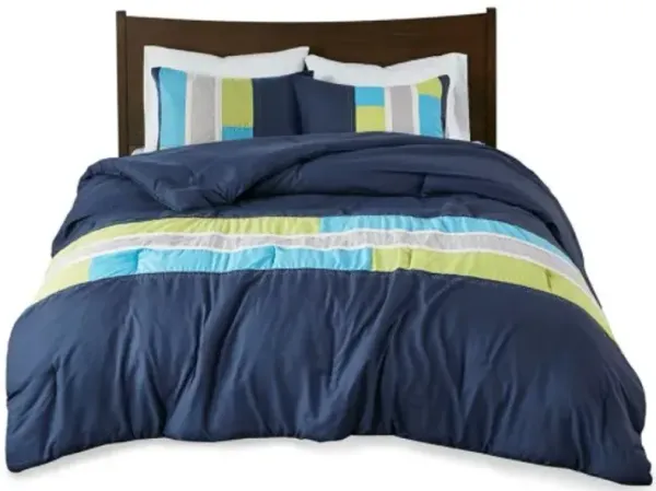 Olliix by Mi Zone Pipeline Navy Full/Queen Comforter Set