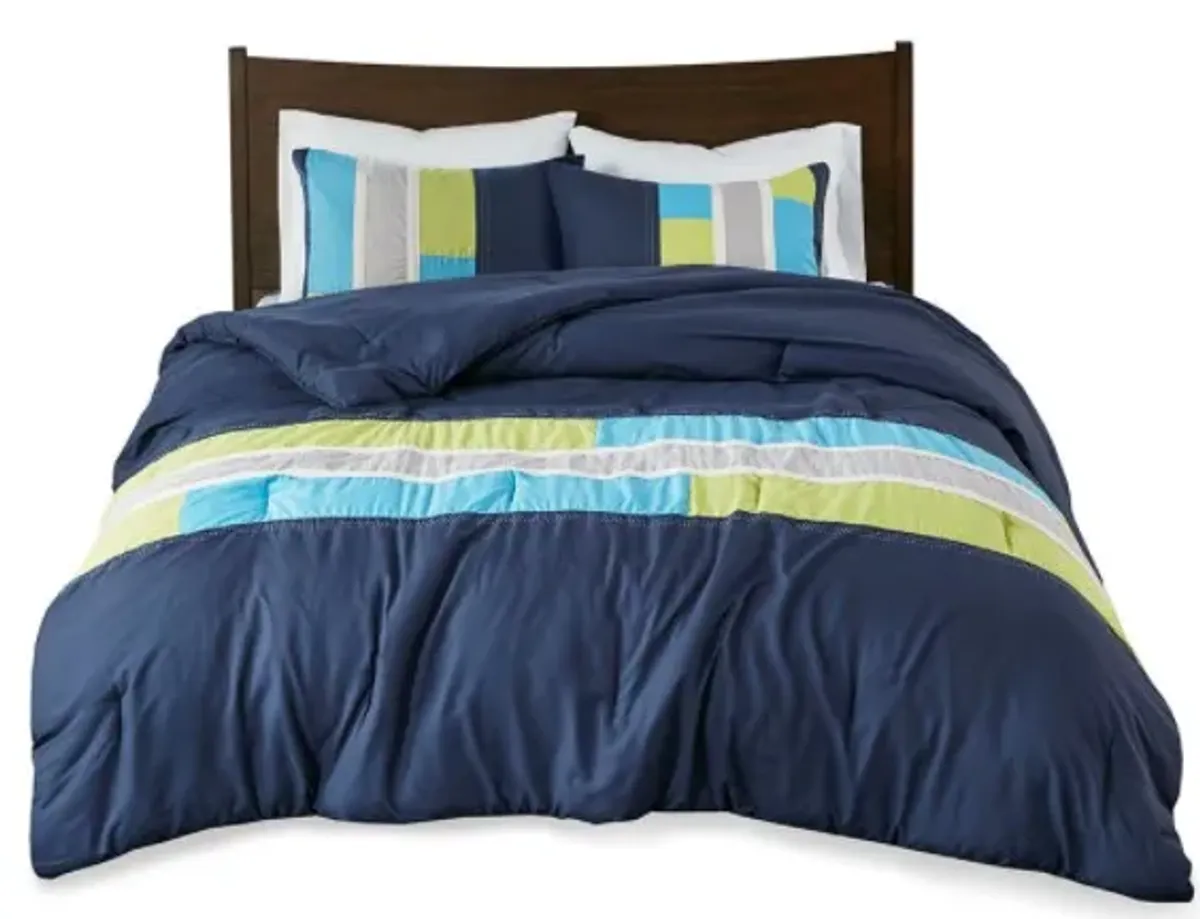 Olliix by Mi Zone Pipeline Navy Full/Queen Comforter Set