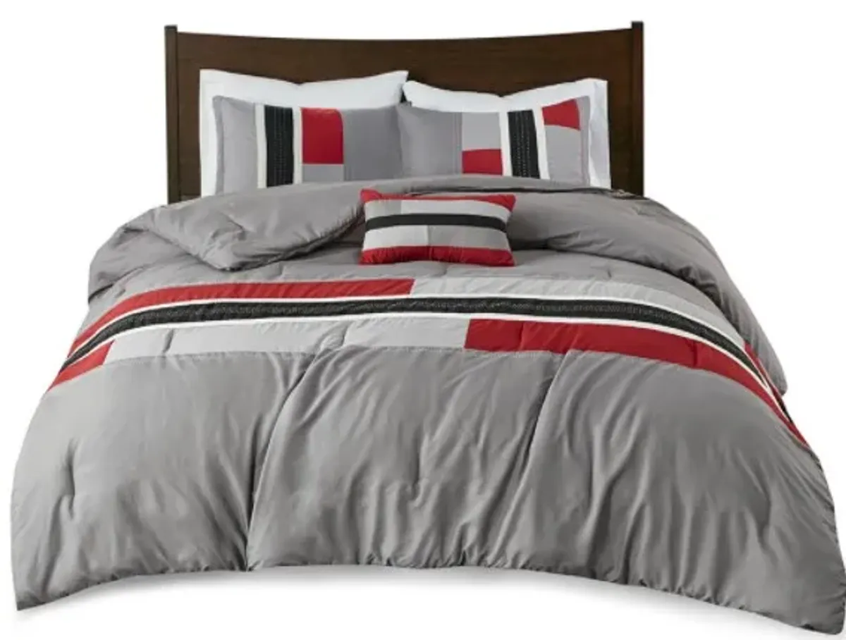 Olliix by Mi Zone Pipeline Red Full/Queen Comforter Set