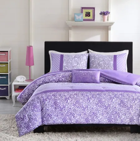 Olliix by Mi Zone Riley Purple Twin/Twin XL Comforter Set