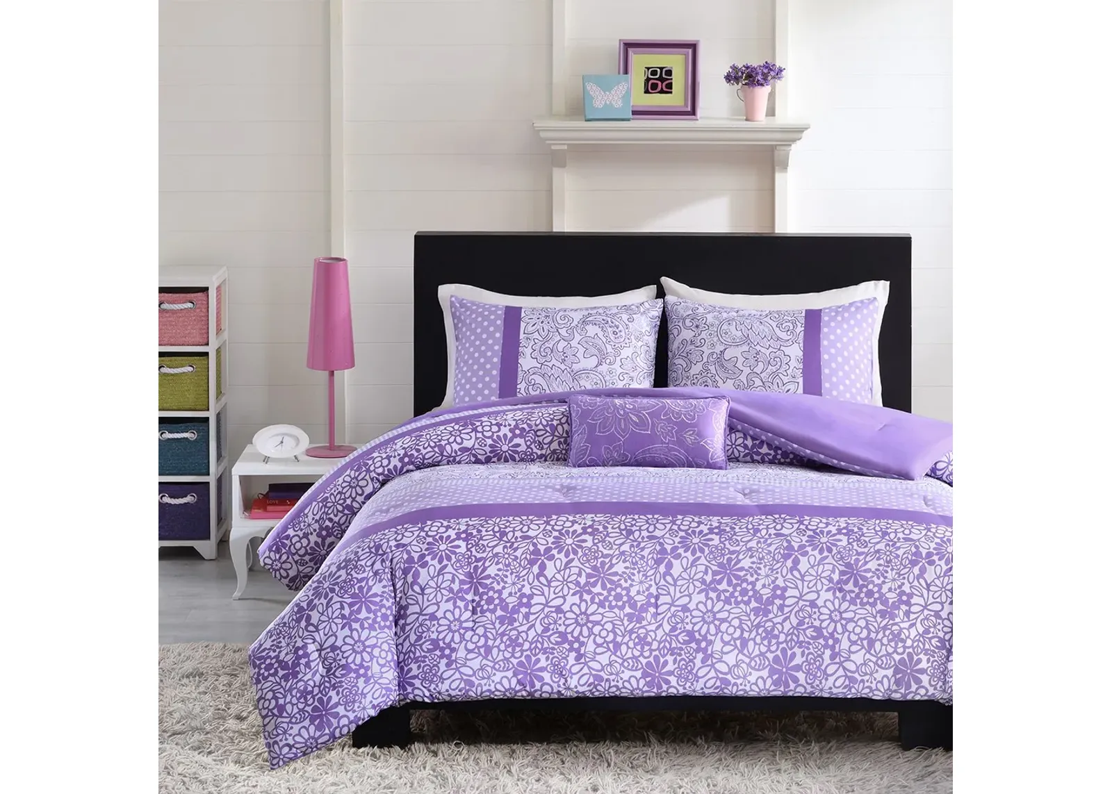 Olliix by Mi Zone Riley Purple Full/Queen Comforter Set