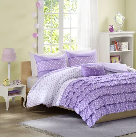 Olliix by Mi Zone Morgan Purple Full/Queen Comforter Set