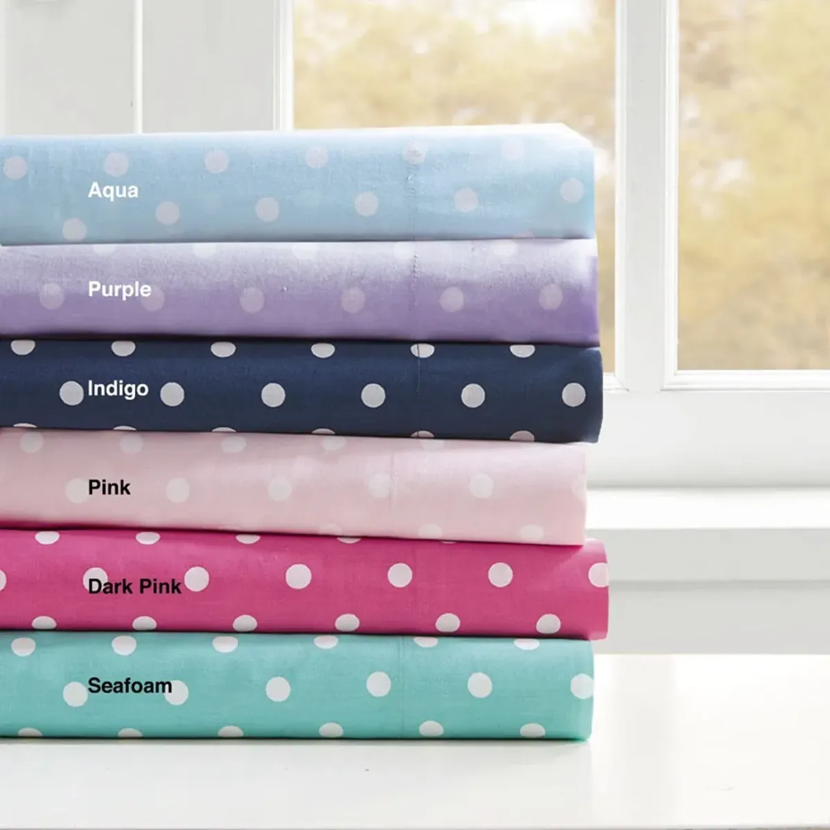 Olliix by Mi Zone Pink Twin Polka Dot Printed 100% Cotton Sheet Set