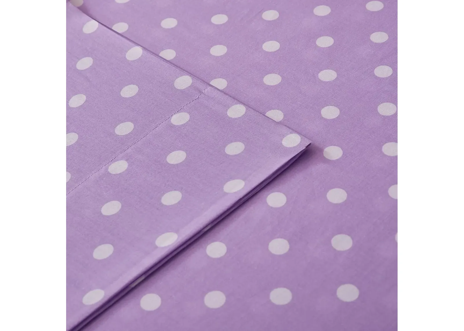 Olliix by Mi Zone 3 Piece Purple Twin Polka Dot Printed 100% Cotton Sheet Set