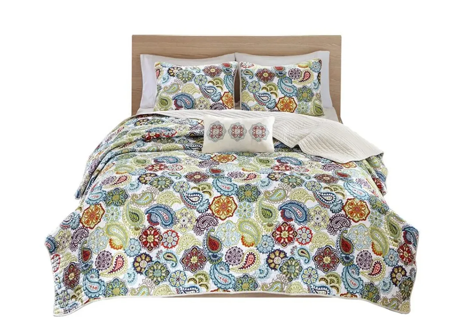 Olliix by Mi Zone Tamil Multi Full/Queen Reversible Coverlet Set