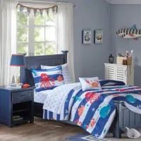 Olliix by Mi Zone Kids Sealife Blue Full Complete Bed and Sheet Set