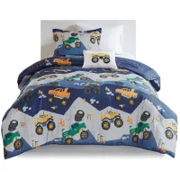 Olliix by Mi Zone Kids Nash Blue Full/Queen Monster Truck Comforter Set