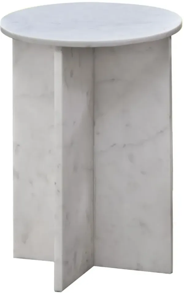 Steve Silver Co. Niki Banswara White End Table