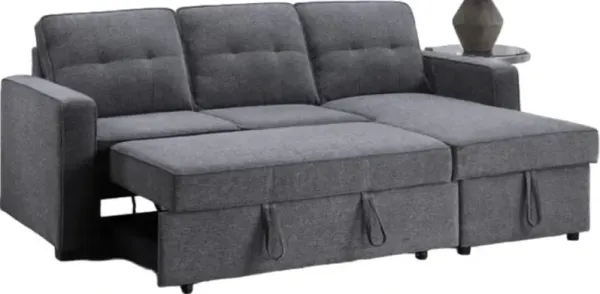 Steve Silver Co. Noah Gray Sleeper Chaise Sofa